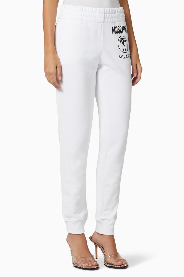 

Double Question Mark Logo Jogging Pants, White