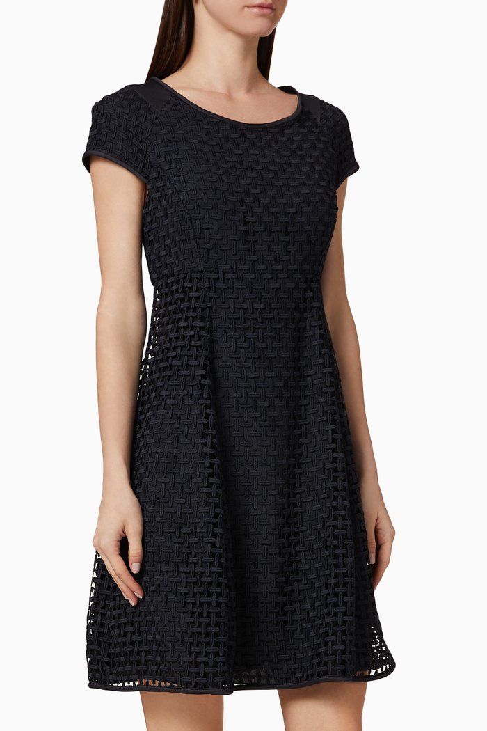 

Geometric Macramé Mini Dress, Blue