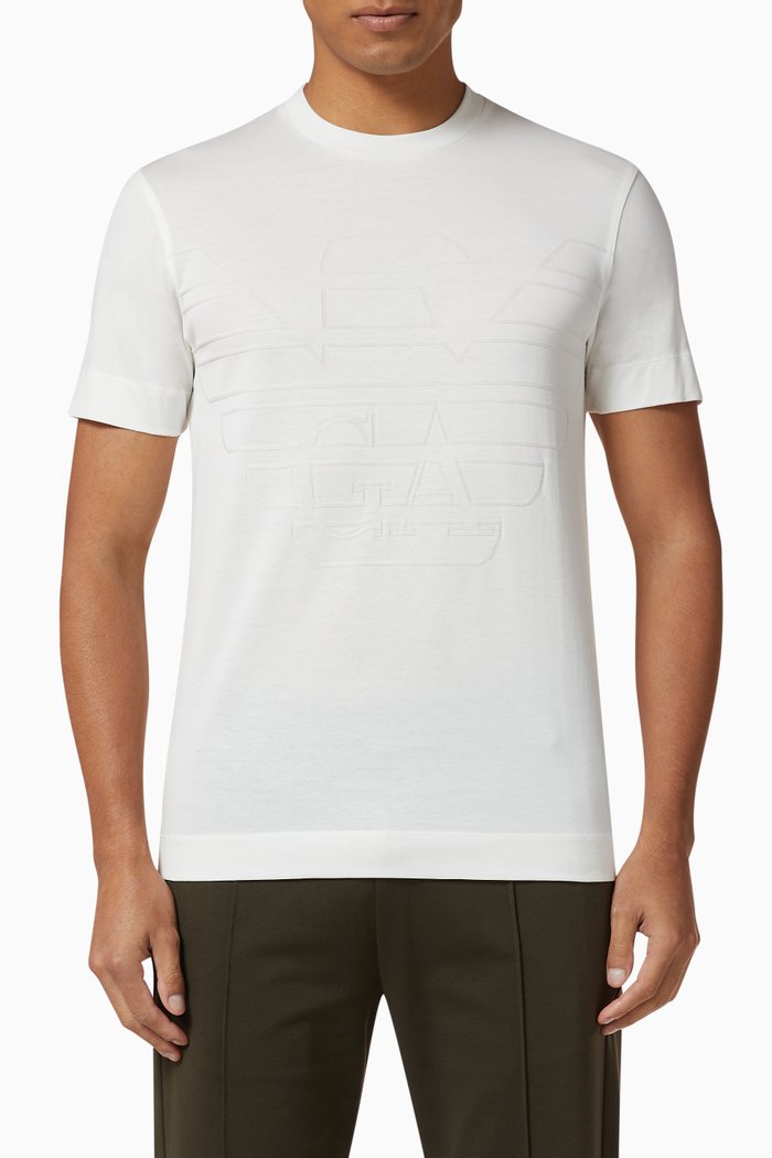

EA Jacquard Text Jersey T-Shirt, White