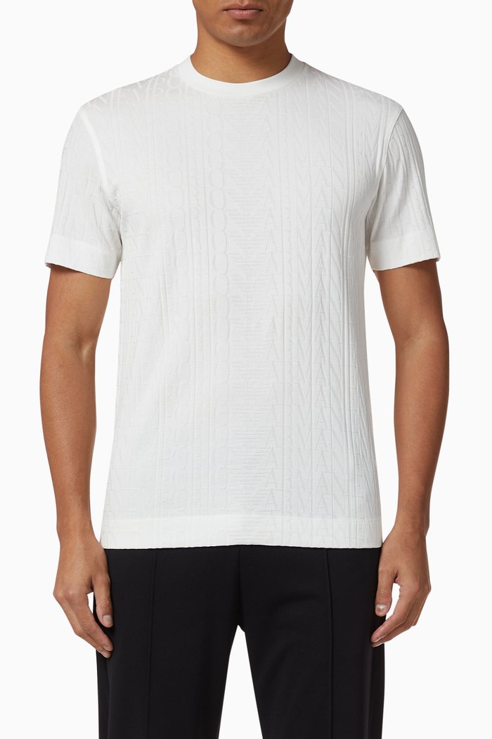 

EA Jacquard Text Jersey T-Shirt, White