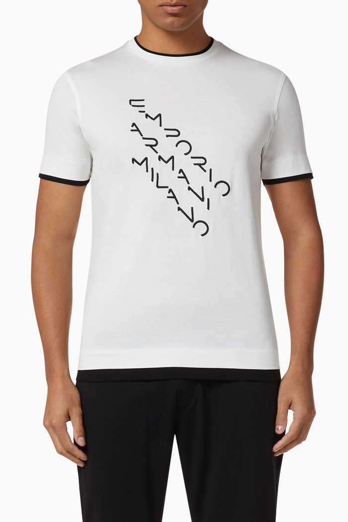 

Eagle Logo Print Jersey T-Shirt, White
