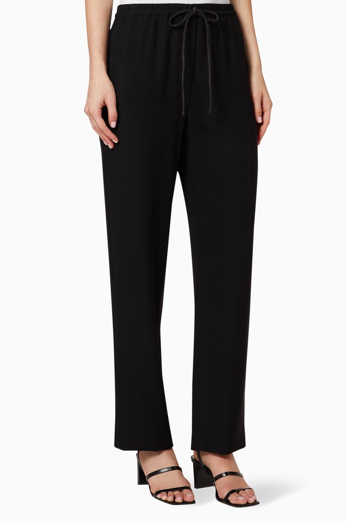 

Crepe Tapered Trousers, Black