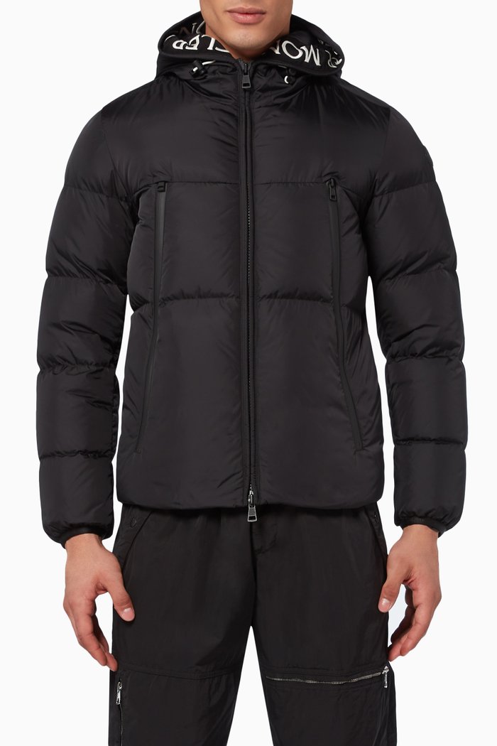 Montcla Logo Tape Down Jacket, Black