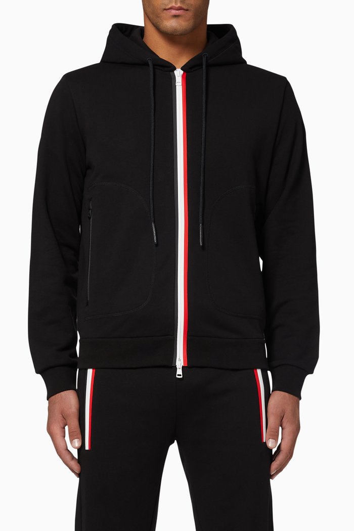 

Cotton Fleece Hooded Sweatshirt, Black