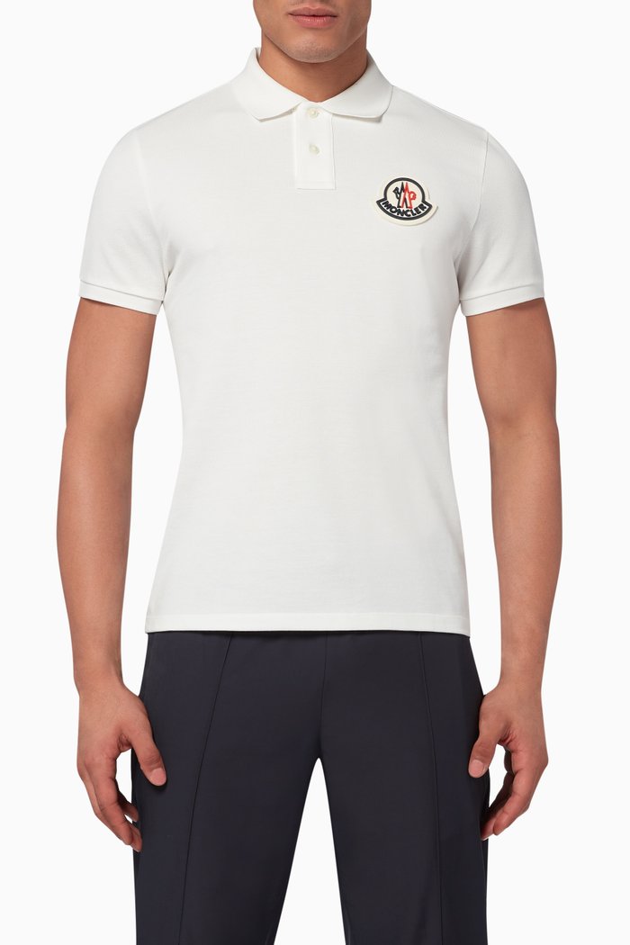 

Rubber Logo Patch Polo T-Shirt, White