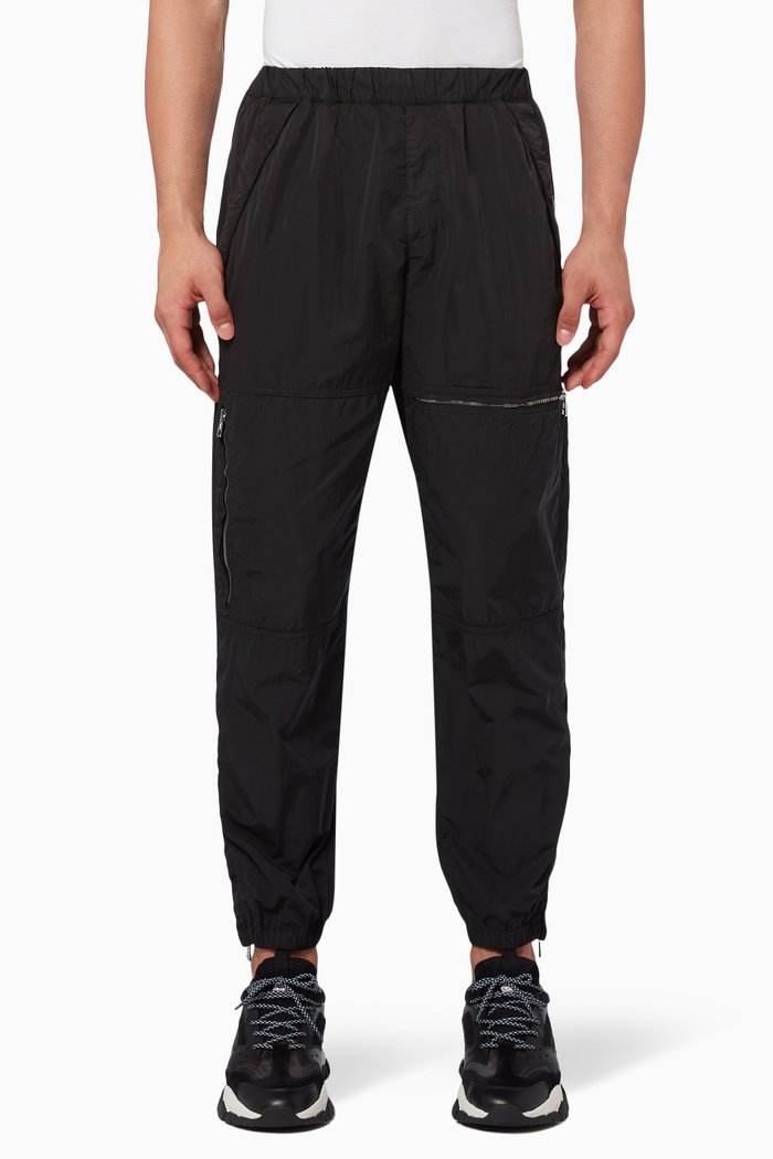 

Textured Nylon Jogging Pants, Black