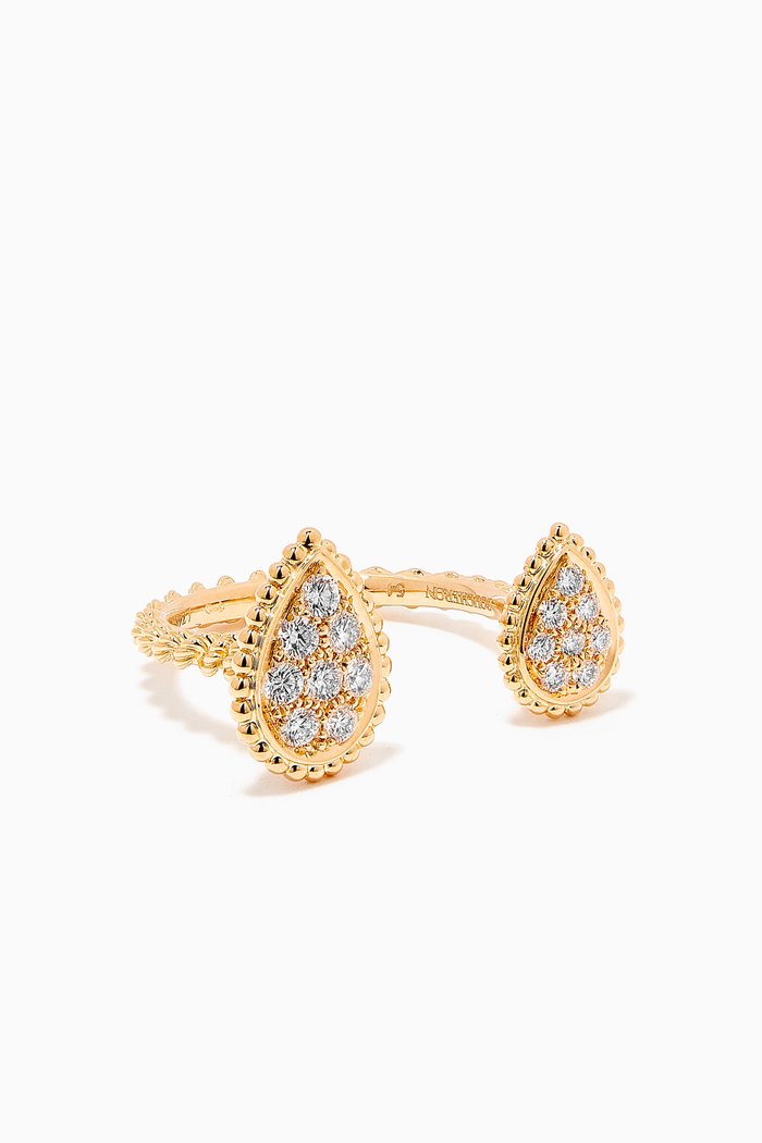 

Serpent Bohème Double Motif Diamond Ring in 18kt Yellow Gold
