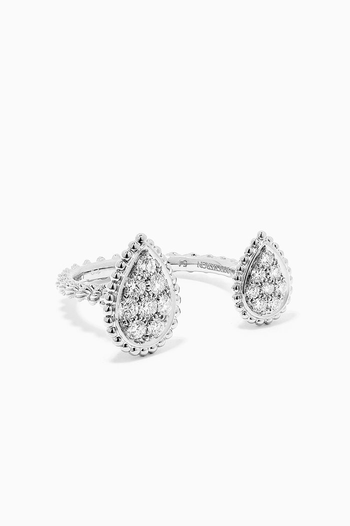 

Serpent Bohème Double Motif Diamond Ring in 18kt White Gold, Silver