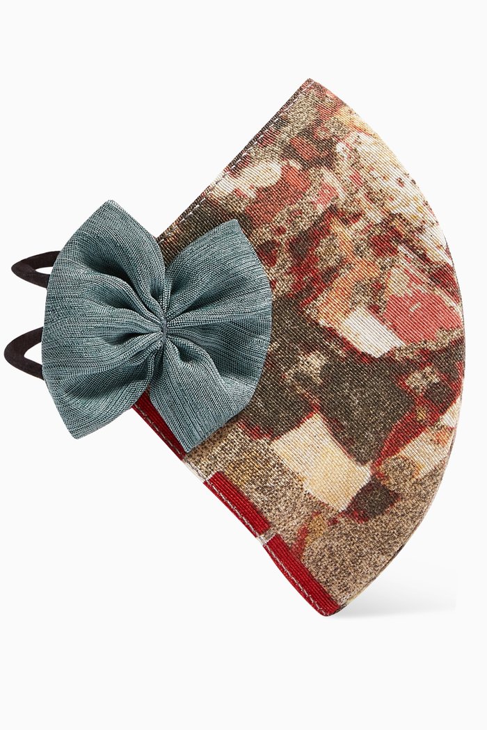

x Ounass Peoni Life & NYC Mask with Satinee Bow Accent, Multicolour