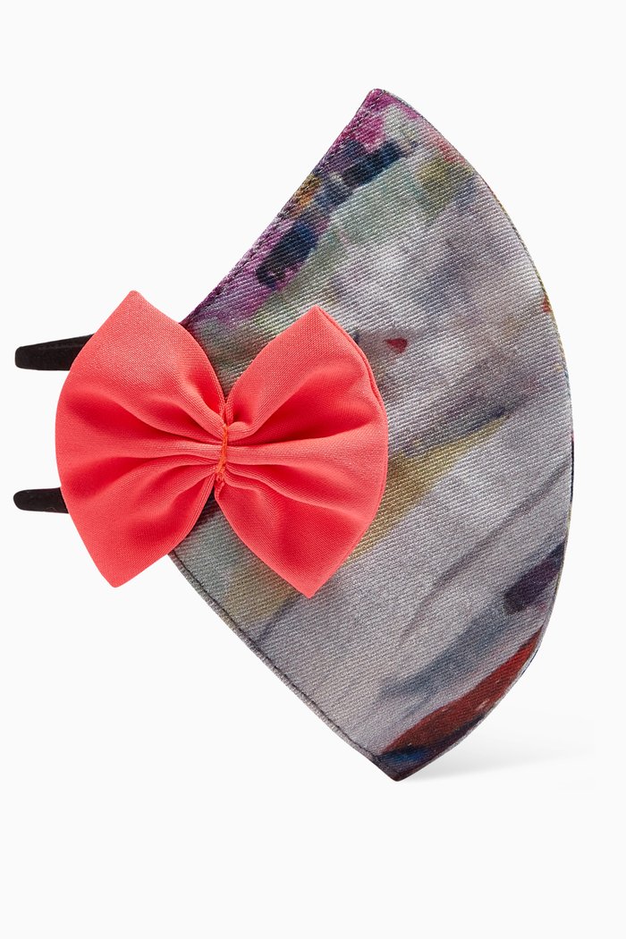 

x Ounass Bespoke Art Mask with Bow Accent, Multicolour