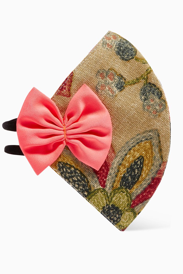 

x Ounass Authentic Floral Design Mask with Bow Accent, Multicolour