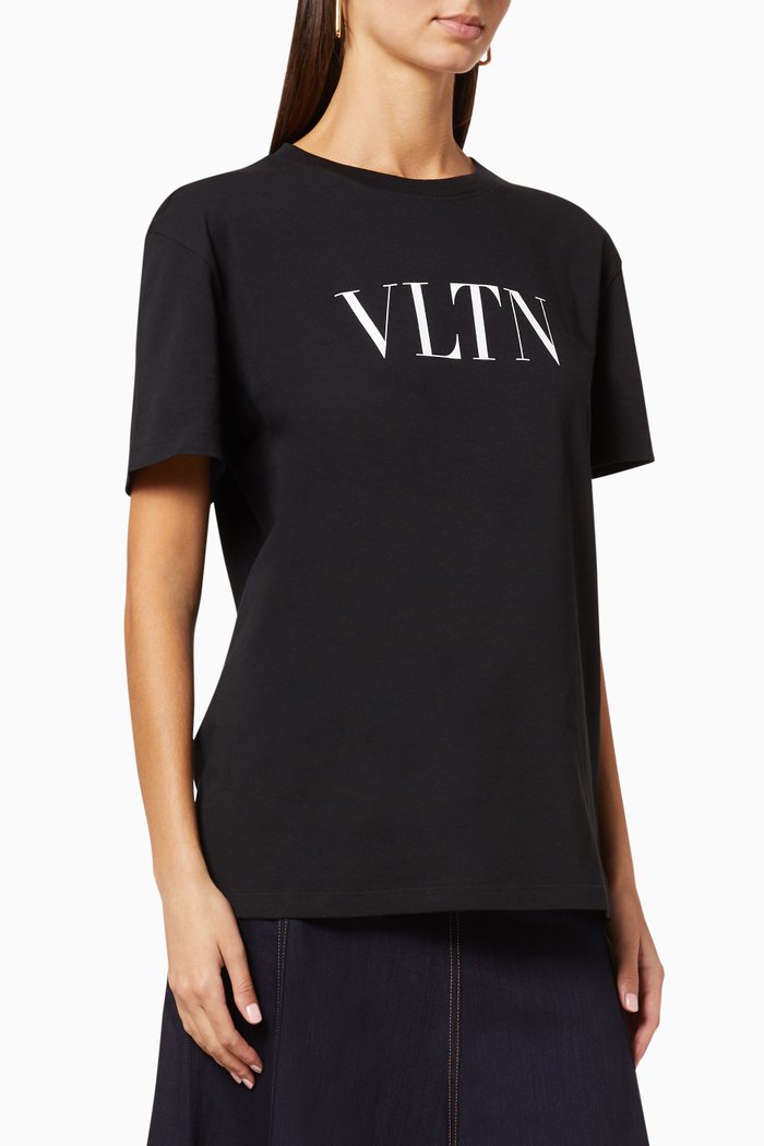 

VLTN Print Cotton T-Shirt, Black