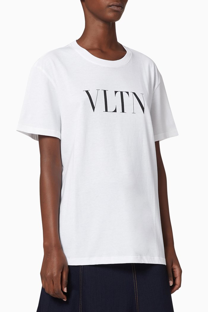 

VLTN Print Cotton T-Shirt, White
