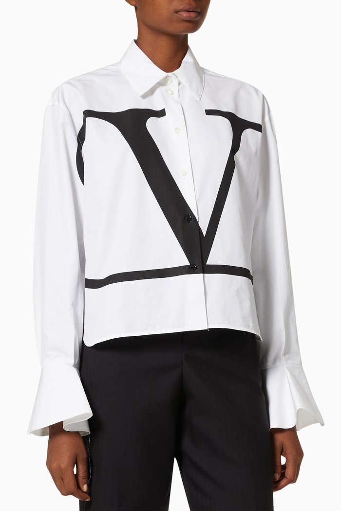 VLOGO Compact Poplin Shirt, White