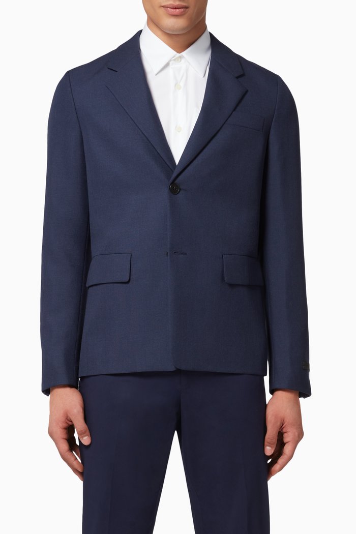 

Panama Mohair Wool Jacket, Blue