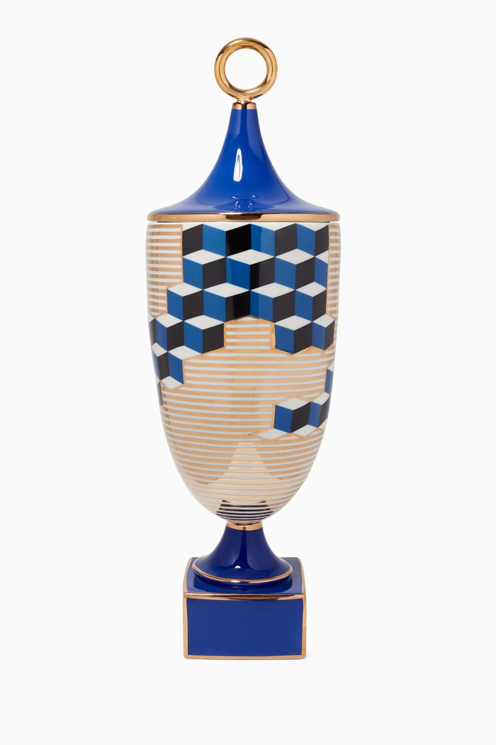 

Versailles Cube Vase, Blue