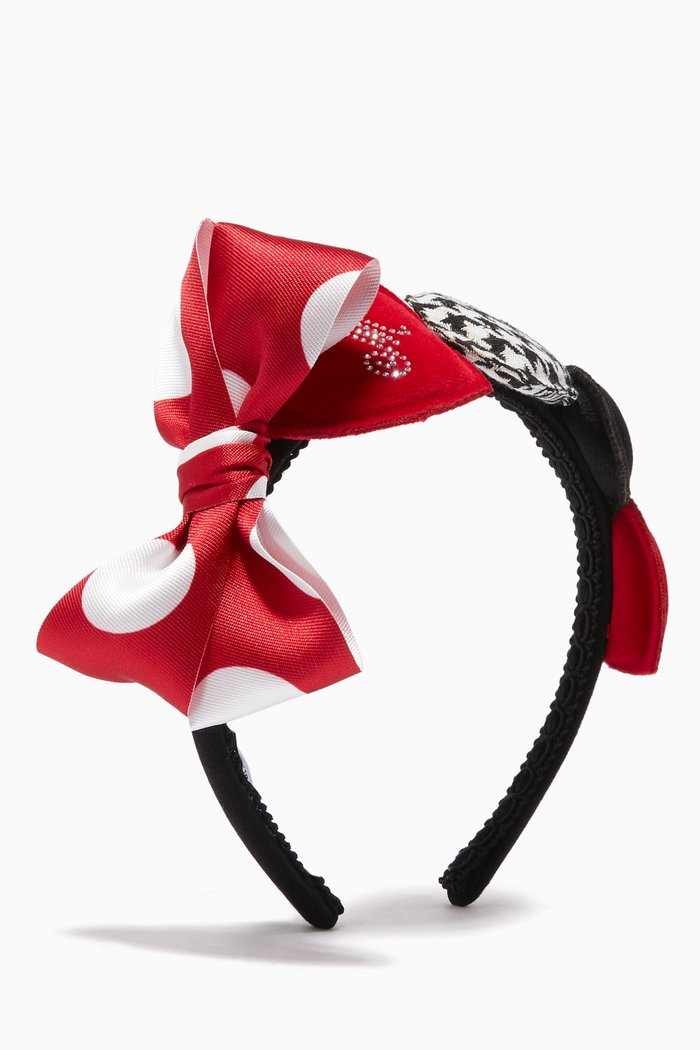 Hearts & Bow Headband, Black