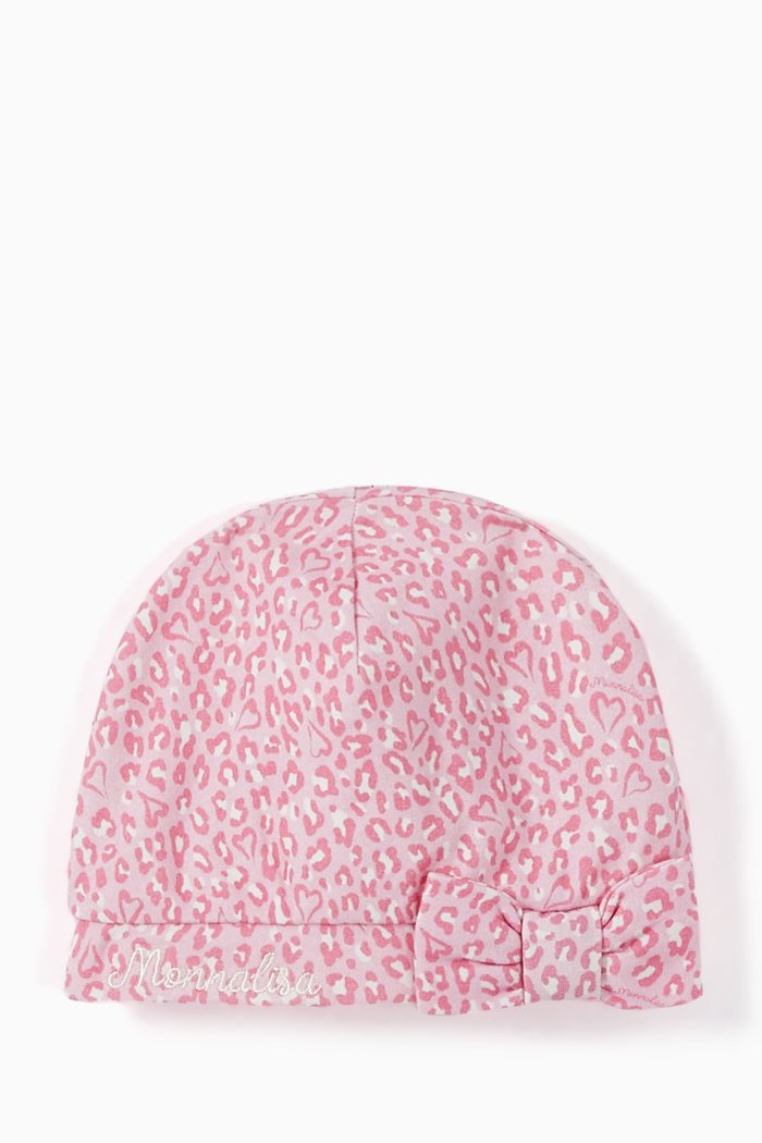 

Bow Detail Printed Hat, Pink