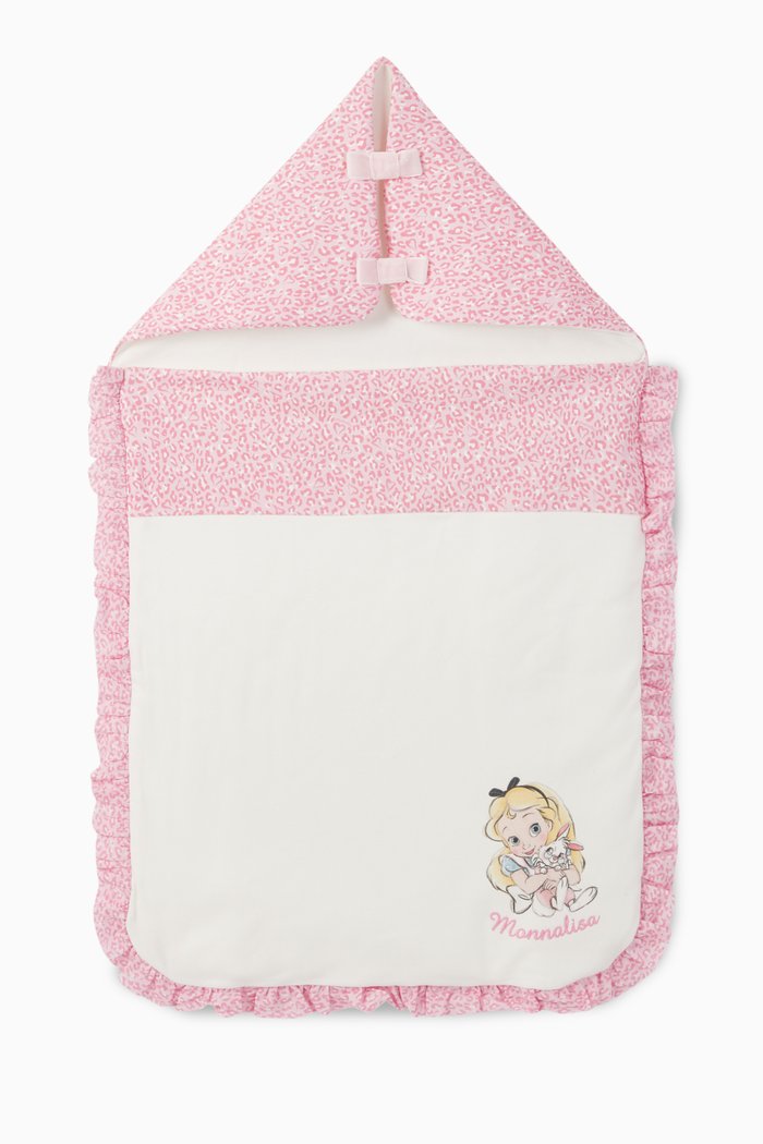 

Alice Print Ruffled Sleeping Bag, Pink
