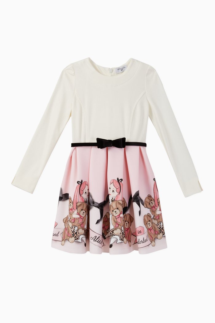 

Printed Bow Dress, Neutral