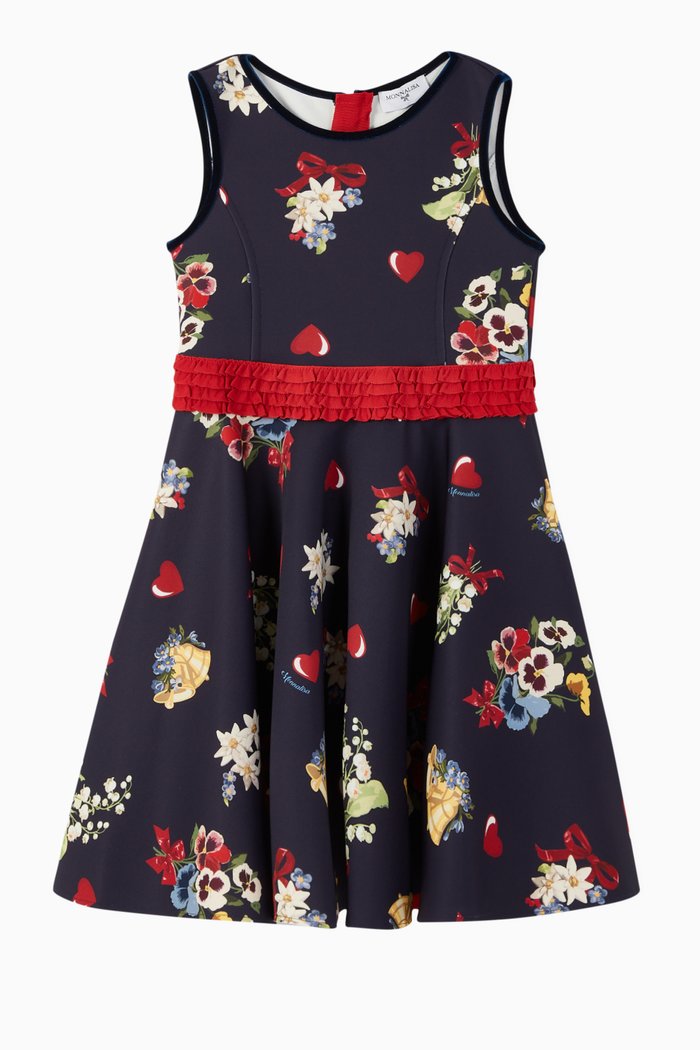 

Floral Hearts Print Dress, Blue