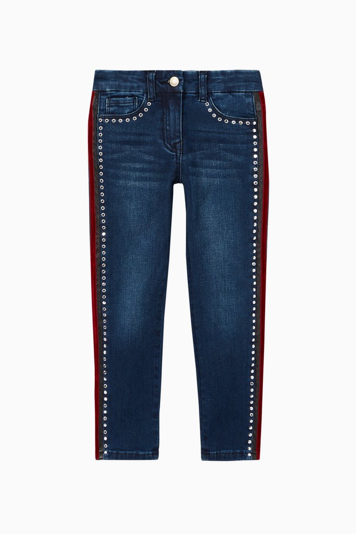 Embellished Skinny Jeans, Blue