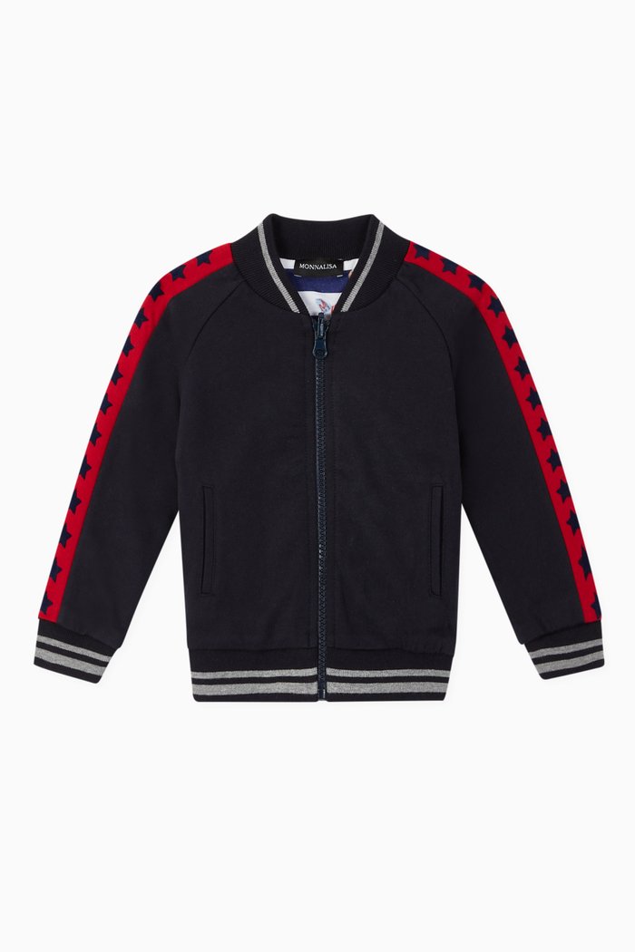 

Aviator Bear Print Reversible Jacket, Blue