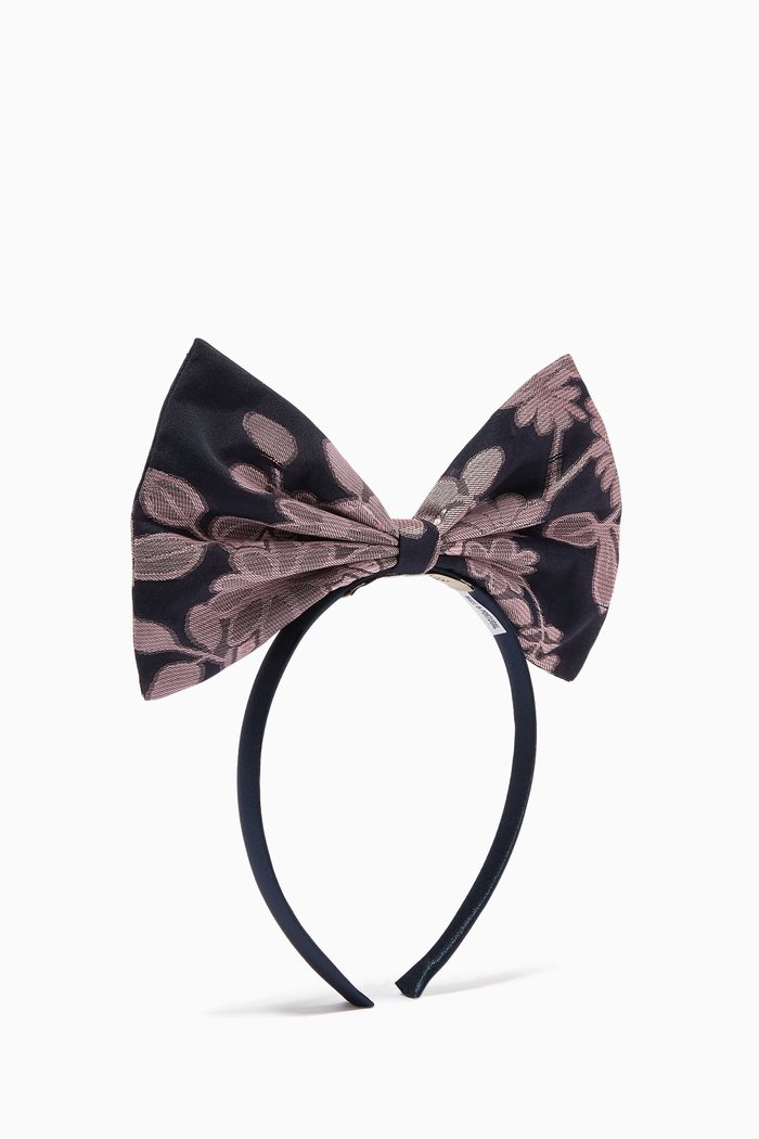 

Giant Bow Jacquard Headband, Blue