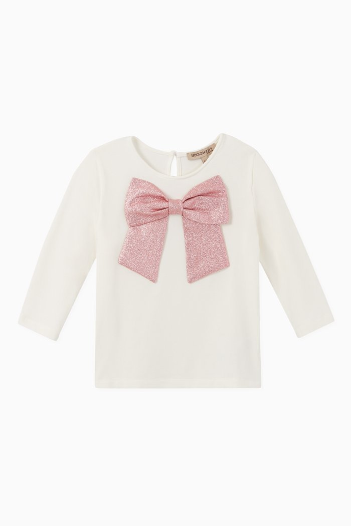 Jersey Bow Top, White