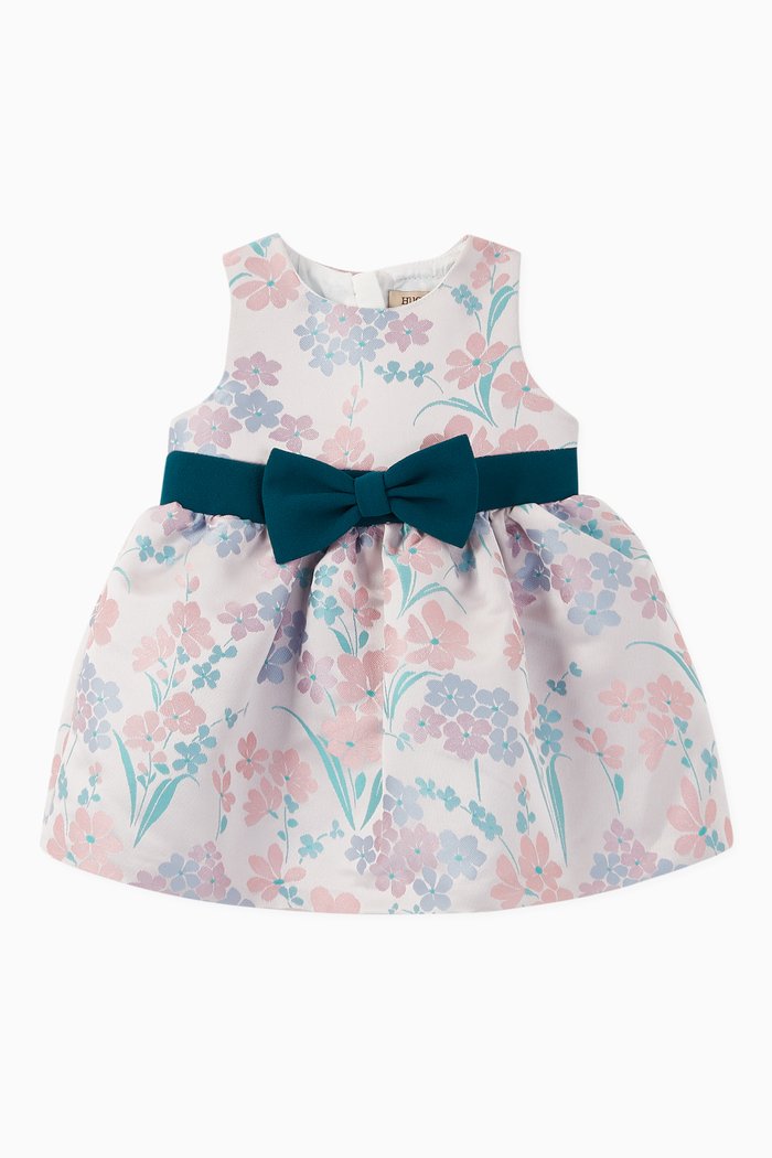 

Bow Belt Bodice Dress & Bloomers, Set of 2, Purple
