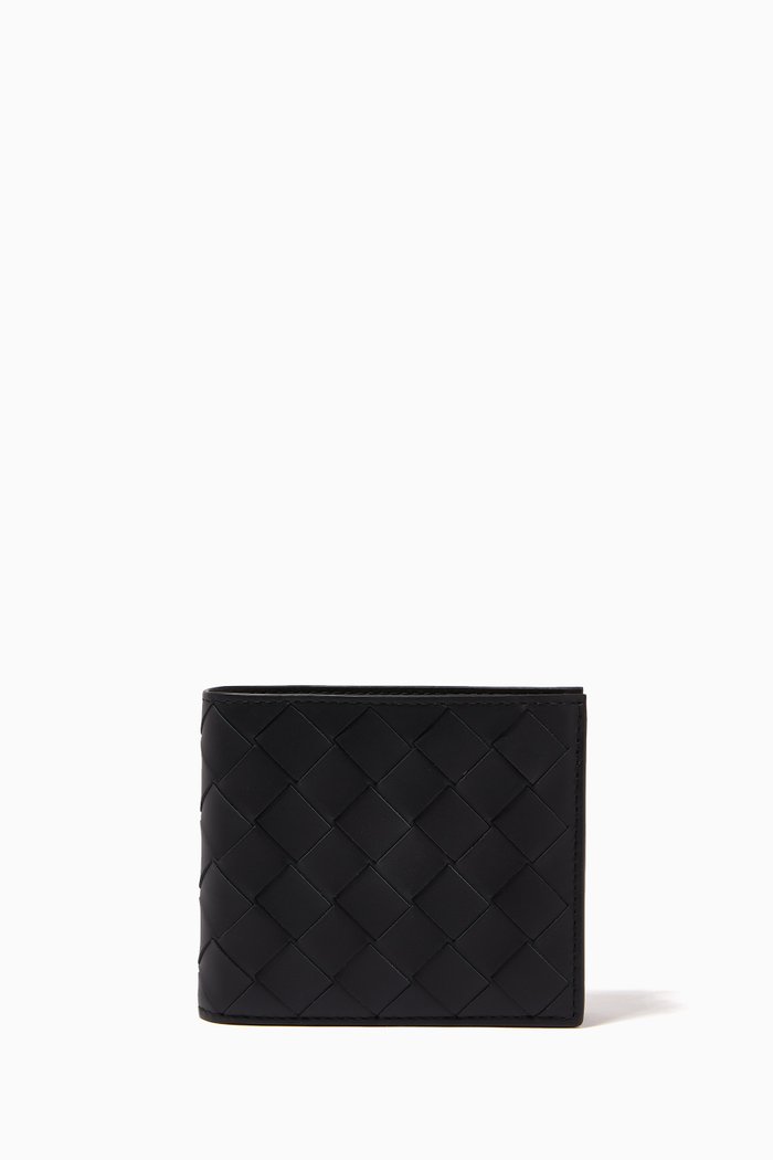 

Intrecciato Bi-Fold Wallet in Calfskin, Black