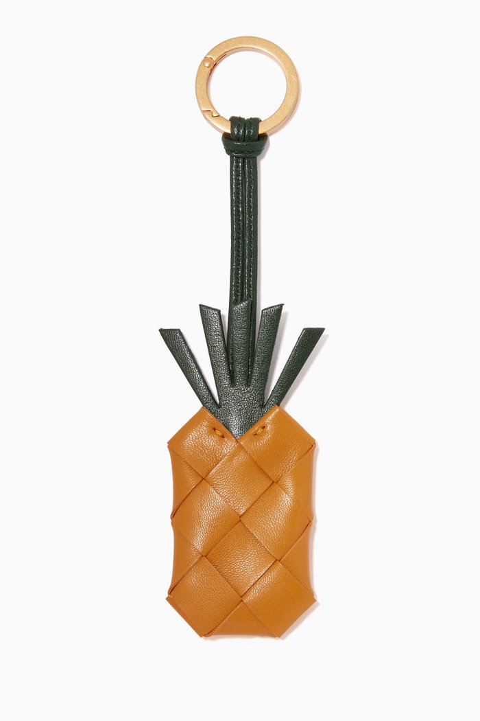 

Intrecciato Key Ring in Nappa, Brown