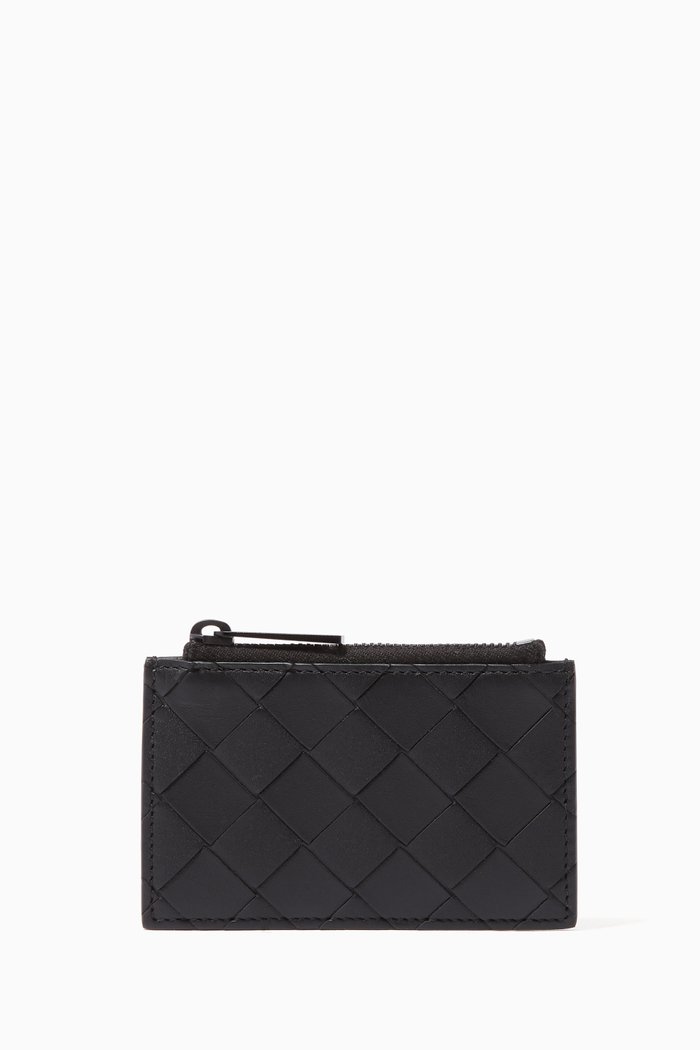 

Intrecciato Attachable Coin Case in Calfskin, Black