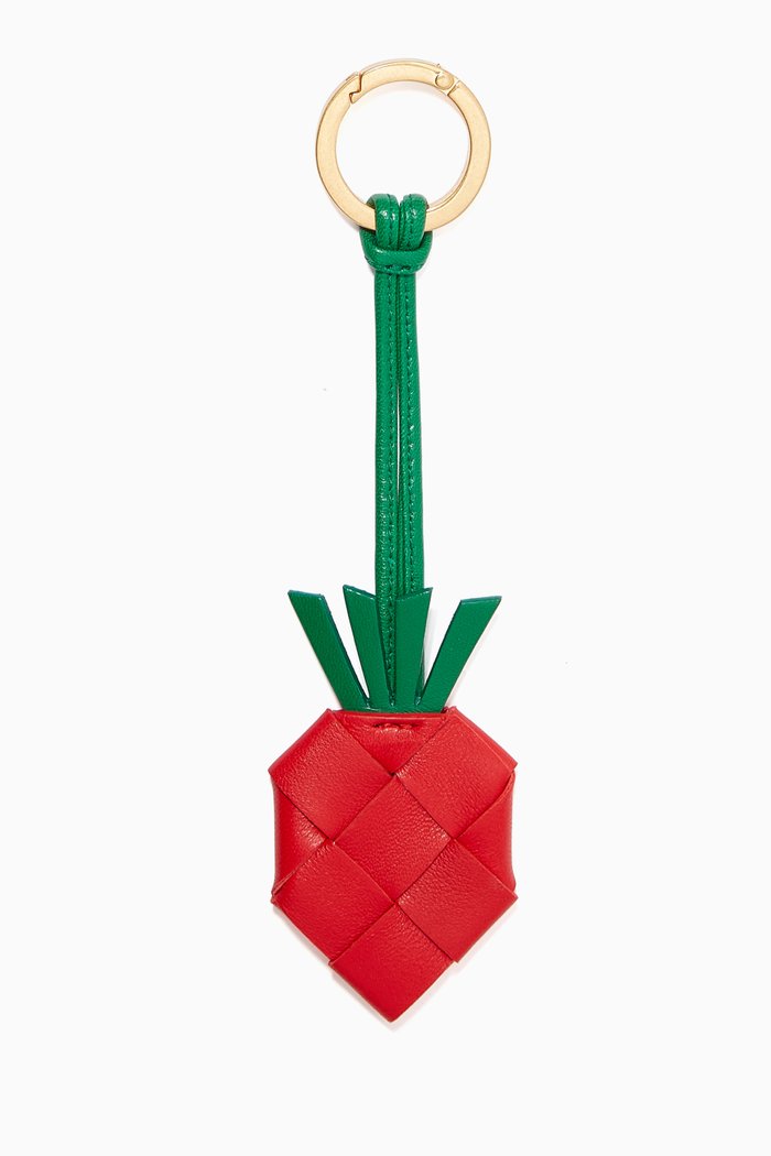 

Intrecciato Key Ring in Nappa, Red