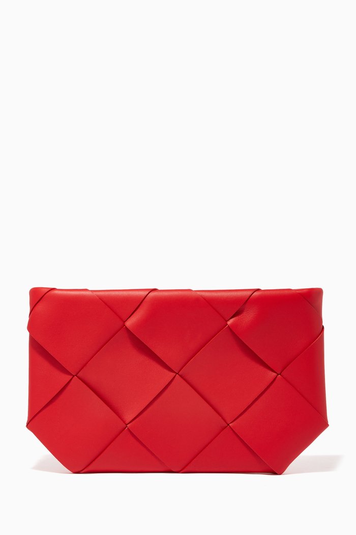

Pouch in Intreccio Nappa, Red