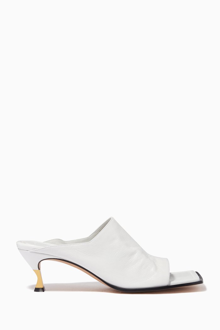 

Mule Sandals in Glossy Nappa, White