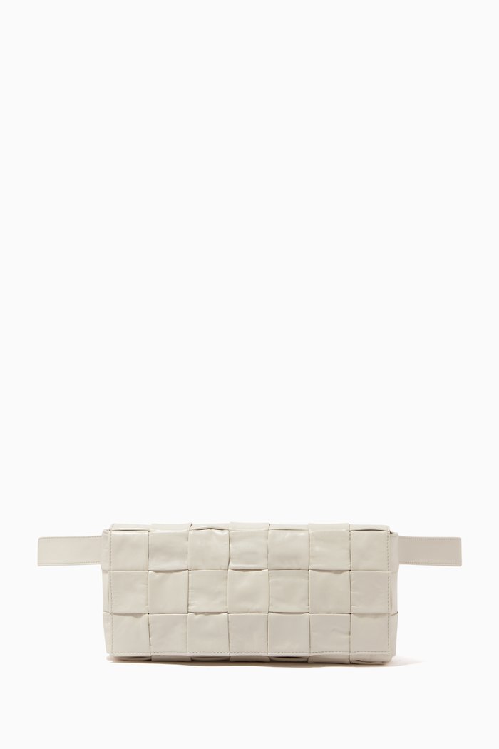 

Crossbody Bag in Intrecciato Paper Calf, White