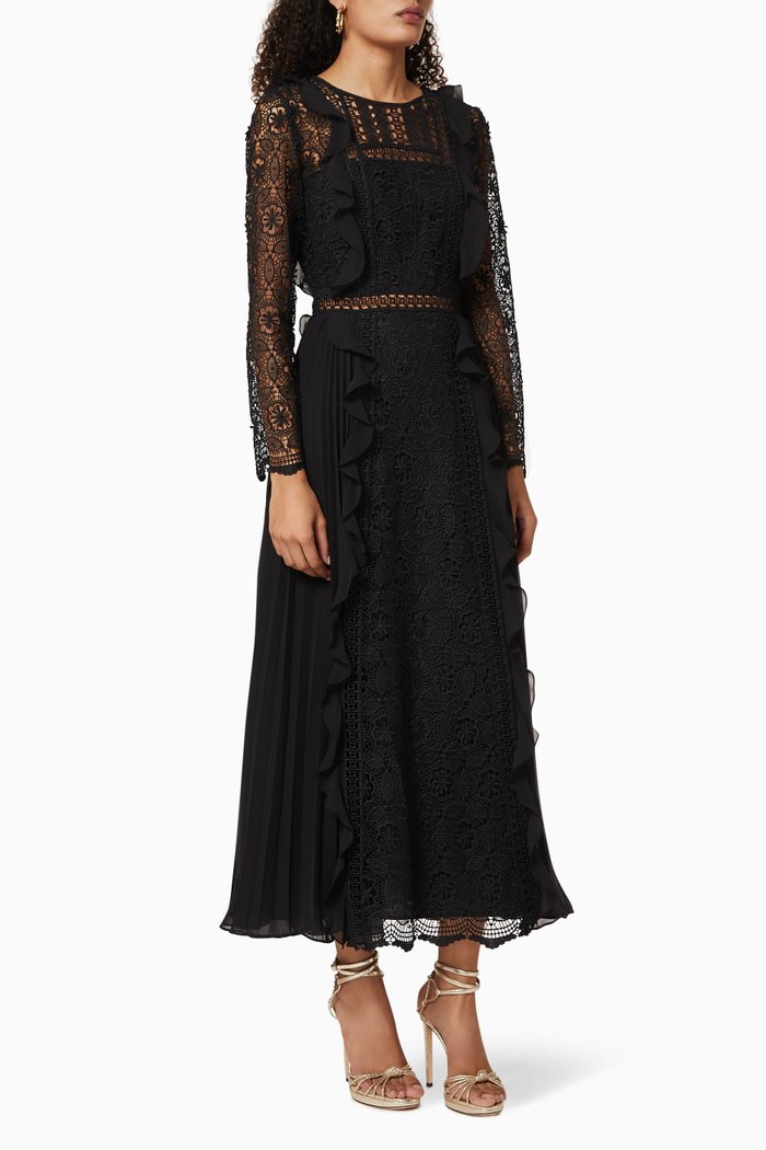 

Lace Trim Dress, Black