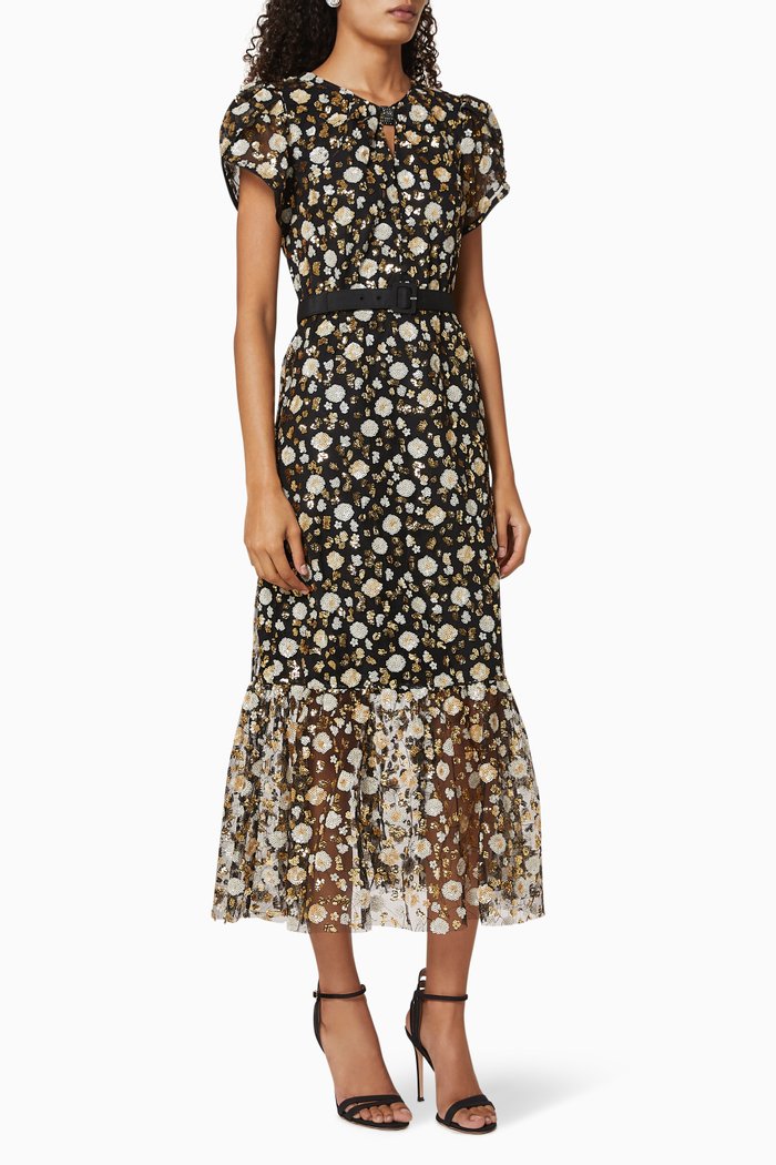 

Sequin Mesh Dress, Black