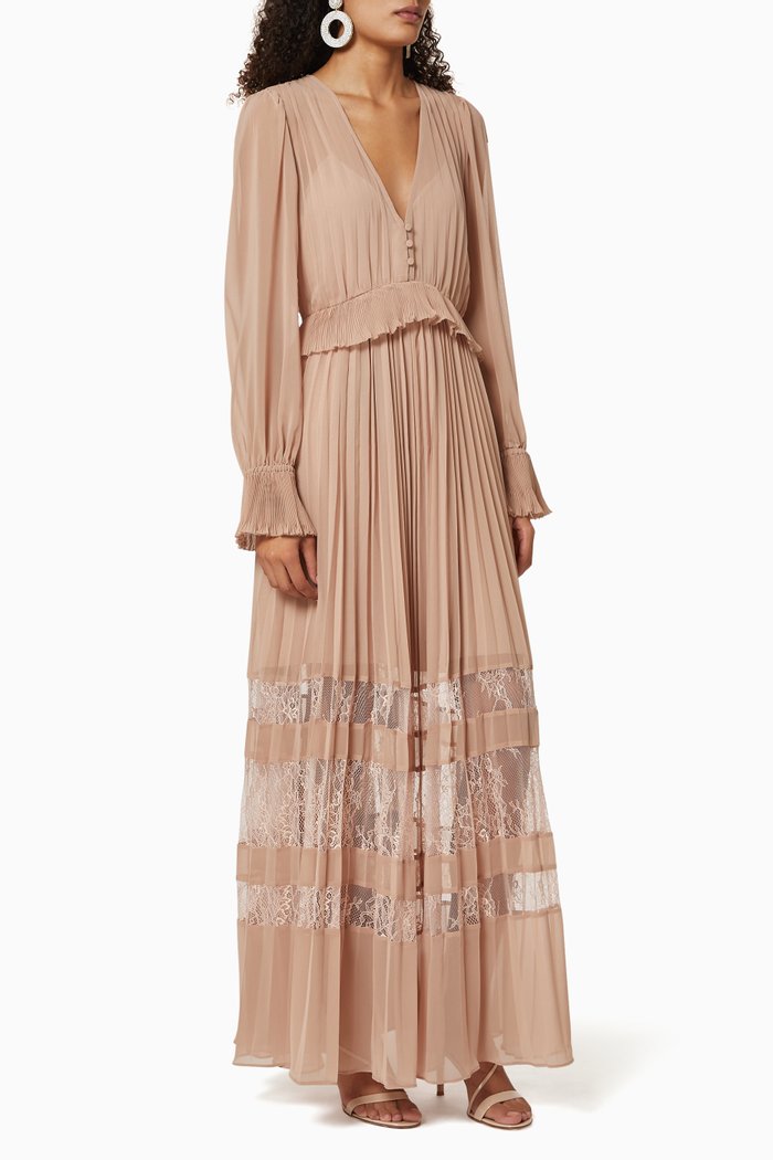 

Lace Chiffon Dress, Neutral