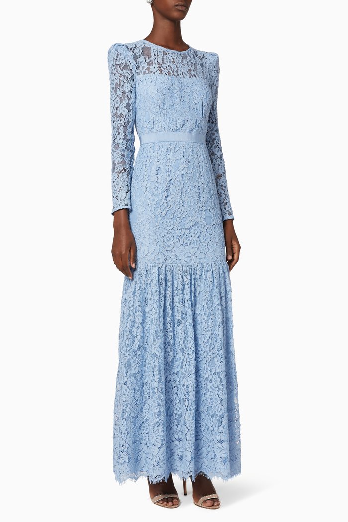 

Corded Lace Maxi Dress, Blue