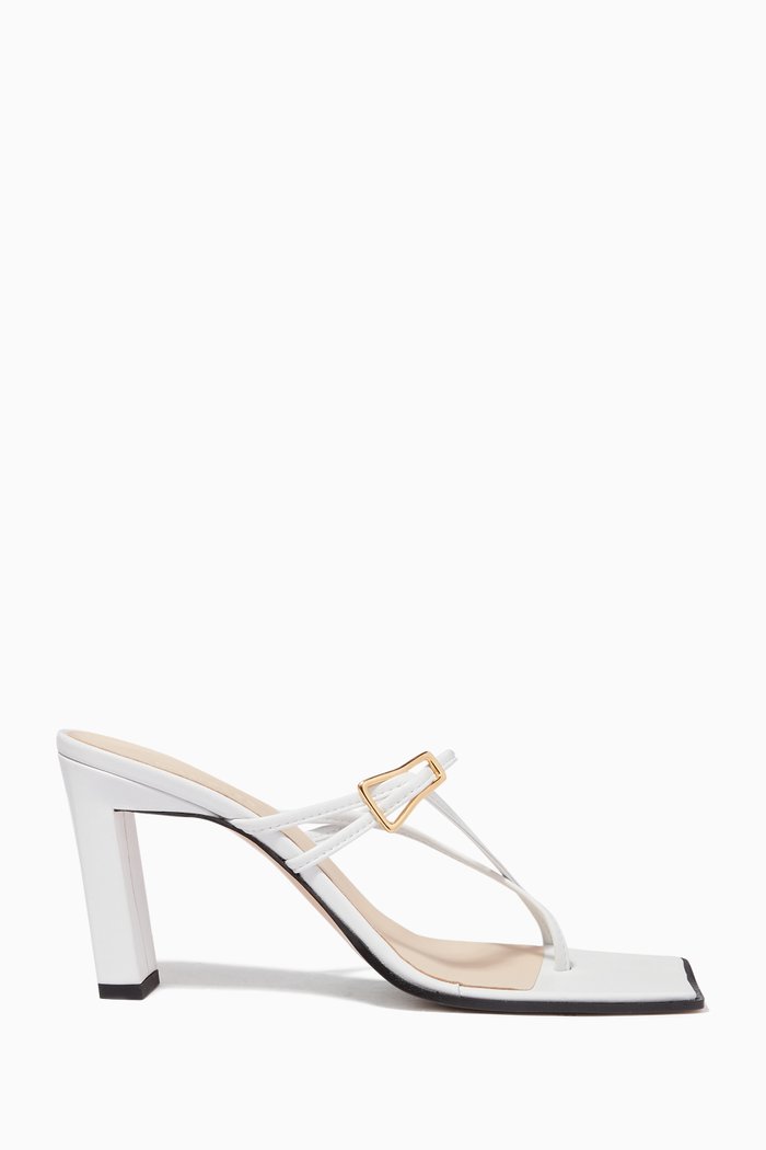 

Yara Thong Mules in Leather, White