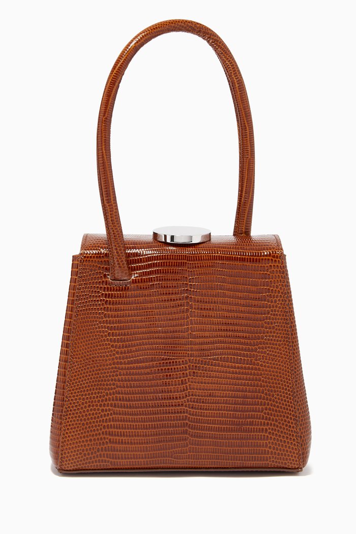 

Mademoiselle Bag in Lizard-Embossed Leather, Brown