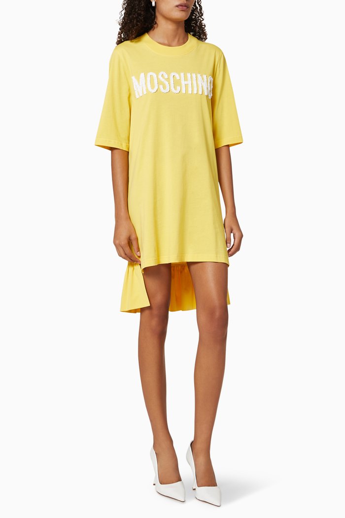 

Embroidered Logo Cotton Dress, Yellow