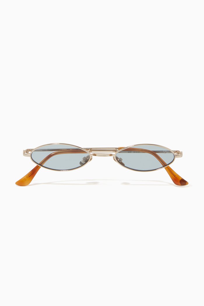 

XYZ Micro Oval Sunglasses, Silver