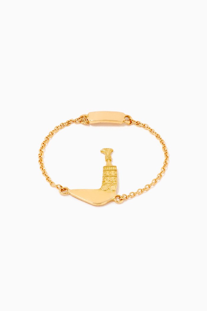 

Khanjar Chain Ring in 18kt Yellow Gold