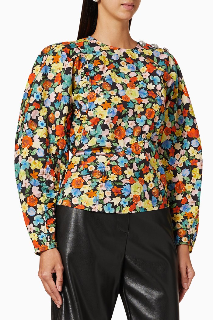 

Printed Cotton Poplin Blouse, Multicolour