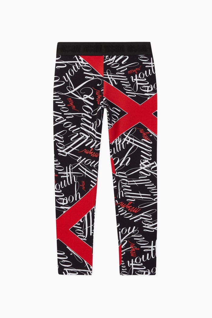 

Graphic Print Cotton Leggings, Multicolour