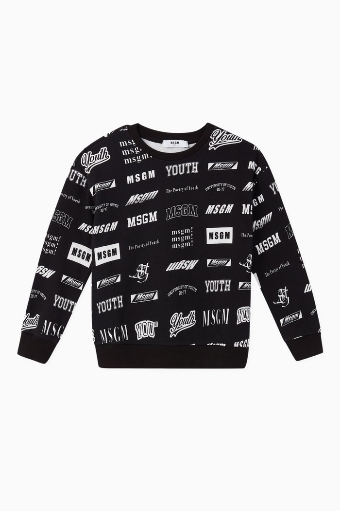 

Monogram Print Sweatshirt, Black
