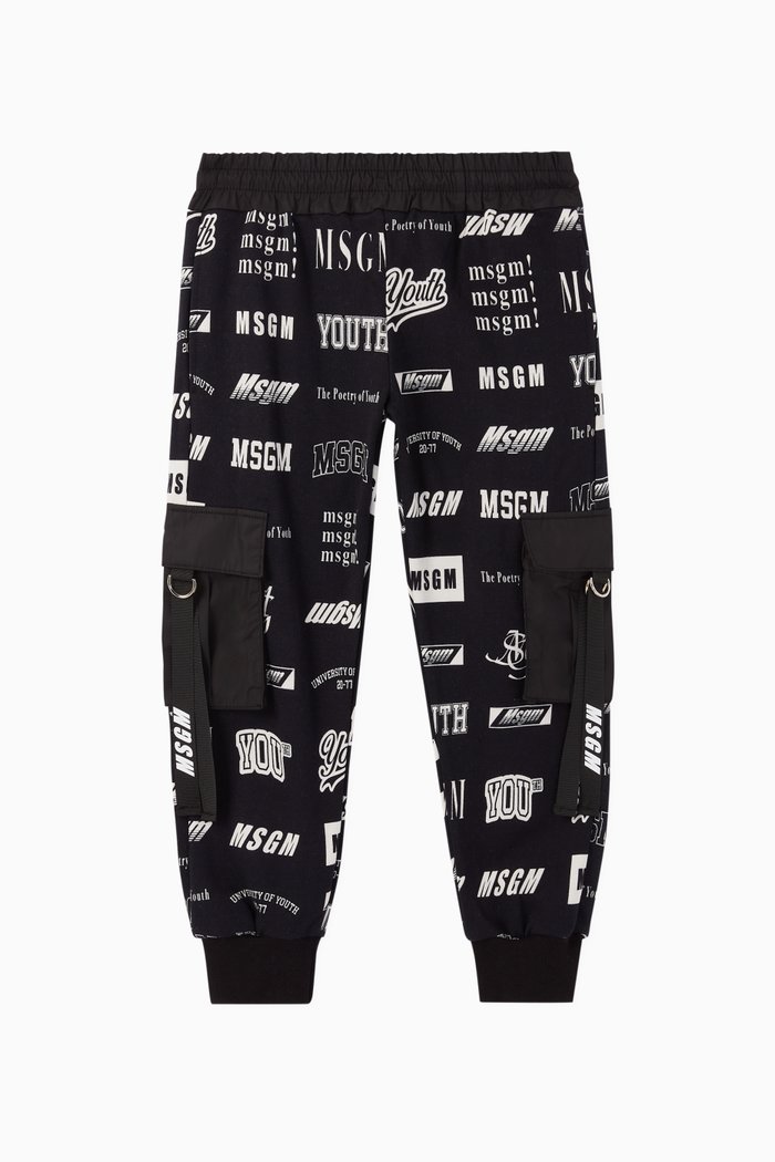 

Monogram Print Sweatpants, Black